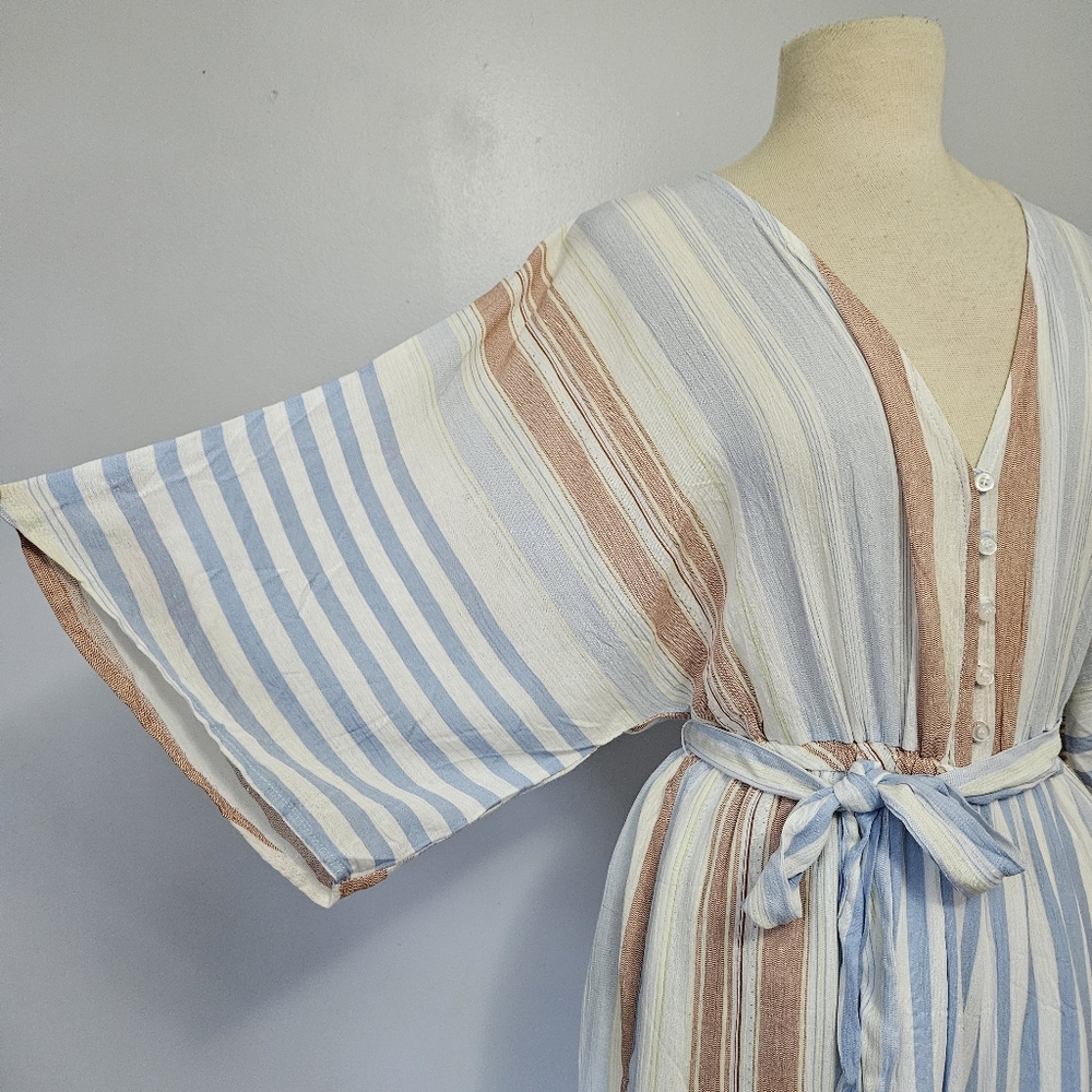 Olive Scent Stripe Three-Quarter Sleeve Romper Medium NEW - Picture 14 of 16